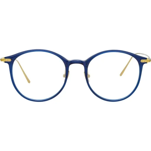Linda Farrow - Gray Oval Optical Glasses in Blue - LF02AC16OPT - Eyewear - Avvenice^ Sunglasses