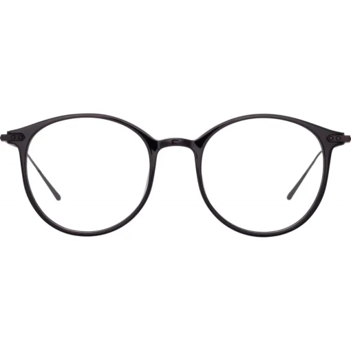 Linda Farrow - Gray Oval Optical Frame in Black and Nickel - LFL1103C14OPT - Eyewear - Avvenice^ Sunglasses