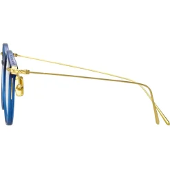 Linda Farrow - Gray Oval Optical Glasses in Blue - LF02AC16OPT - Eyewear - Avvenice^ Sunglasses