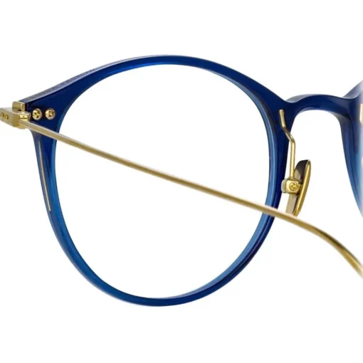 Linda Farrow - Gray Oval Optical Glasses in Blue - LF02AC16OPT - Eyewear - Avvenice^ Sunglasses