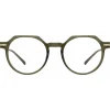Linda Farrow - Griffin Oval Optical Glasses in Green - LF50C4OPT - Eyewear - Avvenice