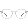 Linda Farrow - Griffin Oval Optical Glasses in Clear - LF50C3OPT - Eyewear - Avvenice^ Sunglasses