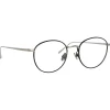 Linda Farrow - Harrison Oval Optical Glasses in Black White Gold - LFL940C2OPT - Eyewear - Avvenice^ Sunglasses