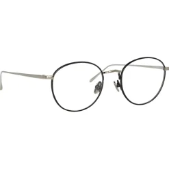 Linda Farrow - Harrison Oval Optical Glasses in Black White Gold - LFL940C2OPT - Eyewear - Avvenice^ Sunglasses