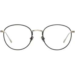 Linda Farrow - Harrison Oval Optical Glasses in Black White Gold - LFL940C2OPT - Eyewear - Avvenice^ Sunglasses