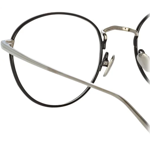 Linda Farrow - Harrison Oval Optical Glasses in Black White Gold - LFL940C2OPT - Eyewear - Avvenice^ Sunglasses