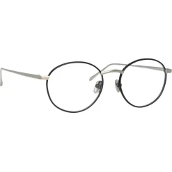 Linda Farrow - Hoffman Oval Optical Glasses in Black White Gold - LFL1034C2OPT - Eyewear - Avvenice^ Sunglasses