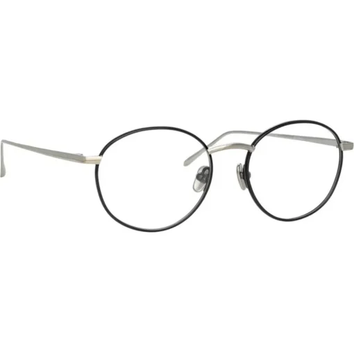 Linda Farrow - Hoffman Oval Optical Glasses in Black White Gold - LFL1034C2OPT - Eyewear - Avvenice^ Sunglasses