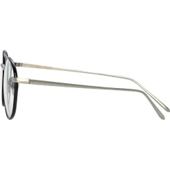 Linda Farrow - Hoffman Oval Optical Glasses in Black White Gold - LFL1034C2OPT - Eyewear - Avvenice^ Sunglasses