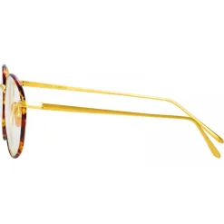 Linda Farrow - Hoffman Oval Optical Glasses in Tortoiseshell - LFL1034C3OPT - Eyewear - Avvenice^ Sunglasses