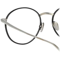 Linda Farrow - Hoffman Oval Optical Glasses in Black White Gold - LFL1034C2OPT - Eyewear - Avvenice^ Sunglasses