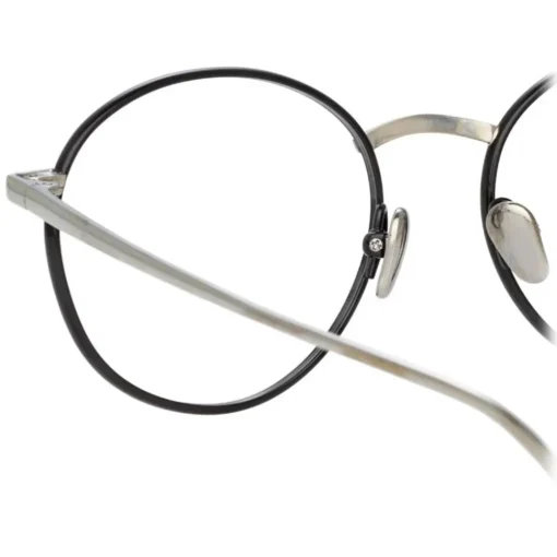 Linda Farrow - Hoffman Oval Optical Glasses in Black White Gold - LFL1034C2OPT - Eyewear - Avvenice^ Sunglasses