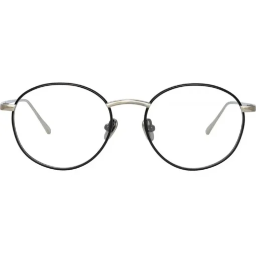 Linda Farrow - Hoffman Oval Optical Glasses in Black White Gold - LFL1034C2OPT - Eyewear - Avvenice^ Sunglasses