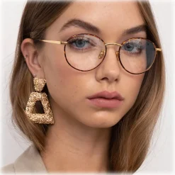 Linda Farrow - Hoffman Oval Optical Glasses in Tortoiseshell - LFL1034C3OPT - Eyewear - Avvenice^ Sunglasses