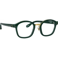 Linda Farrow - Hunter D-Frame Optical Glasses in Green - LFL1350C3OPT - Eyewear - Avvenice