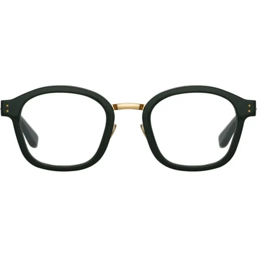 Linda Farrow - Hunter D-Frame Optical Glasses in Green - LFL1350C3OPT - Eyewear - Avvenice