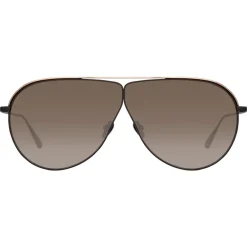 Linda Farrow - Hura Aviator Sunglasses in Black - LFL1263C1SUN - Eyewear - Avvenice