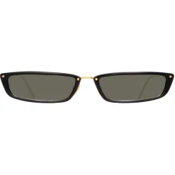 Linda Farrow - Issa C1 Rectangular Sunglasses in Black - LFL838C1SUN - Eyewear - Avvenice^ Sunglasses