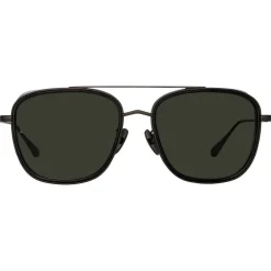 Linda Farrow - Jarvis Aviator Sunglasses in Black and Nickel - LFL1441C1SUN - Eyewear - Avvenice^ Sunglasses