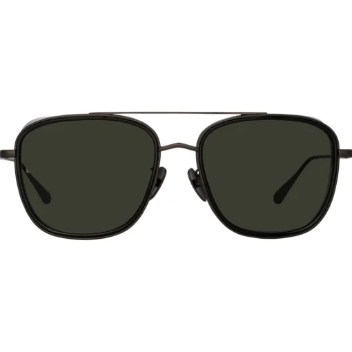 Linda Farrow - Jarvis Aviator Sunglasses in Black and Nickel - LFL1441C1SUN - Eyewear - Avvenice^ Sunglasses