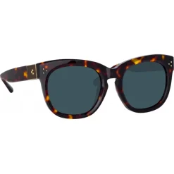 Linda Farrow - Jenson D-Frame Sunglasses in Tortoiseshell - LFL1384C2SUN - Eyewear - Avvenice