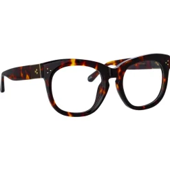 Linda Farrow - Jenson D-Frame Optical Glasses in Tortoiseshell - LFL1384C4OPT - Eyewear - Avvenice^ Sunglasses
