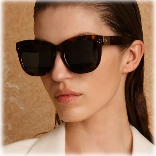 Linda Farrow - Jenson D-Frame Sunglasses in Tortoiseshell - LFL1384C2SUN - Eyewear - Avvenice