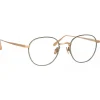 Linda Farrow - Jules Oval Optical Glasses in Rose Gold White Gold - LFL1233C2OPT - Eyewear - Avvenice
