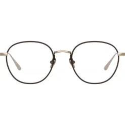 Linda Farrow - Jules Oval Optical Glasses in Light Gold Brown - LFL1233C4OPT - Eyewear - Avvenice