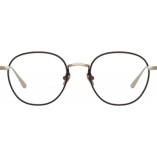 Linda Farrow - Jules Oval Optical Glasses in Light Gold Brown - LFL1233C4OPT - Eyewear - Avvenice