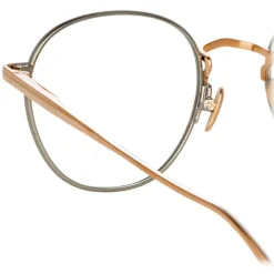 Linda Farrow - Jules Oval Optical Glasses in Rose Gold White Gold - LFL1233C2OPT - Eyewear - Avvenice
