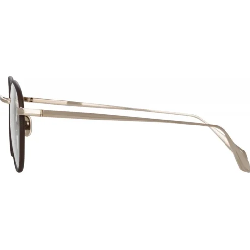 Linda Farrow - Jules Oval Optical Glasses in Light Gold Brown - LFL1233C4OPT - Eyewear - Avvenice