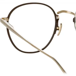 Linda Farrow - Jules Oval Optical Glasses in Light Gold Brown - LFL1233C4OPT - Eyewear - Avvenice