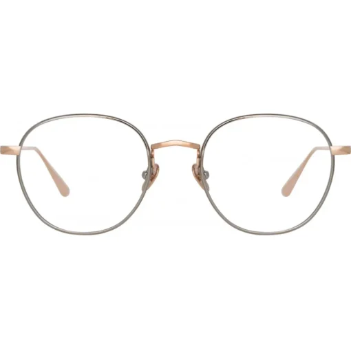 Linda Farrow - Jules Oval Optical Glasses in Rose Gold White Gold - LFL1233C2OPT - Eyewear - Avvenice