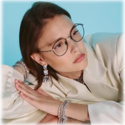 Linda Farrow - Jules Oval Optical Glasses in Light Gold Brown - LFL1233C4OPT - Eyewear - Avvenice