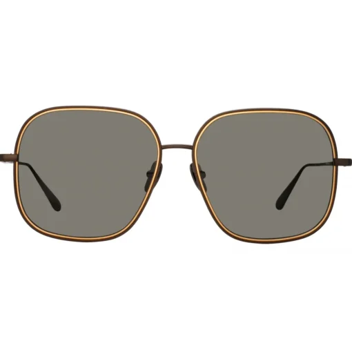 Linda Farrow - Juliana Oversized Sunglasses in Nickel - LFL1394C1SUN - Eyewear - Avvenice