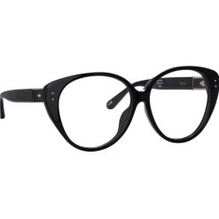 Linda Farrow - Katia Cat Eye Optical Glasses in Black - LFL1417C1OPT - Eyewear - Avvenice
