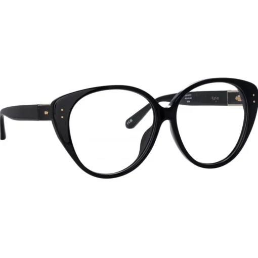 Linda Farrow - Katia Cat Eye Optical Glasses in Black - LFL1417C1OPT - Eyewear - Avvenice