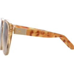 Linda Farrow - Katia Cat Eye Sunglasses in Saffron - LFL1417C5SUN - Eyewear - Avvenice