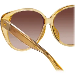 Linda Farrow - Katia Cat Eye Sunglasses in Saffron - LFL1417C5SUN - Eyewear - Avvenice
