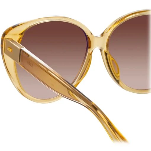 Linda Farrow - Katia Cat Eye Sunglasses in Saffron - LFL1417C5SUN - Eyewear - Avvenice