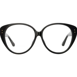 Linda Farrow - Katia Cat Eye Optical Glasses in Black - LFL1417C1OPT - Eyewear - Avvenice