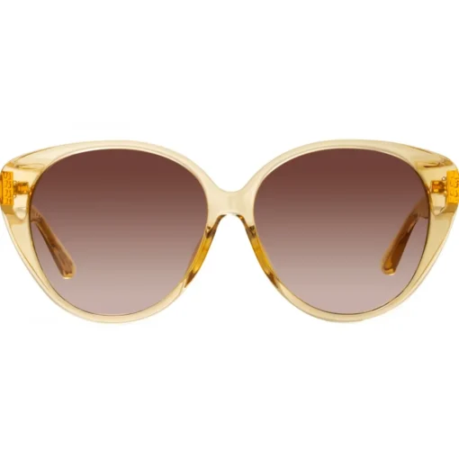 Linda Farrow - Katia Cat Eye Sunglasses in Saffron - LFL1417C5SUN - Eyewear - Avvenice