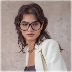 Linda Farrow - Katia Cat Eye Optical Glasses in Black - LFL1417C1OPT - Eyewear - Avvenice