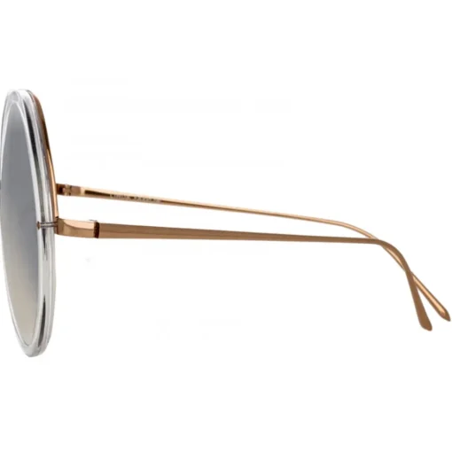 Linda Farrow - Kew Round Sunglasses in Rose Gold Clear - LFL457C32SUN - Eyewear - Avvenice^ Sunglasses