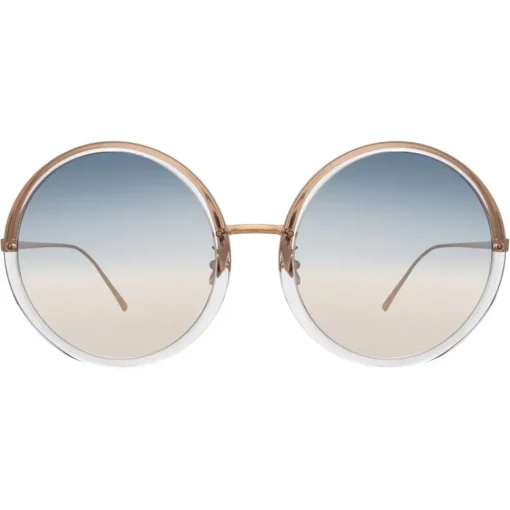 Linda Farrow - Kew Round Sunglasses in Rose Gold Clear - LFL457C32SUN - Eyewear - Avvenice^ Sunglasses