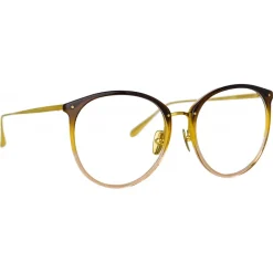 Linda Farrow - Kings Oval Optical Glasses in Brown - LFL747C29OPT - Eyewear - Avvenice