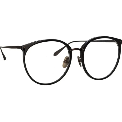 Linda Farrow - Kings Oval Optical Glasses in Matt Black - LFL747C31OPT - Eyewear - Avvenice^ Sunglasses