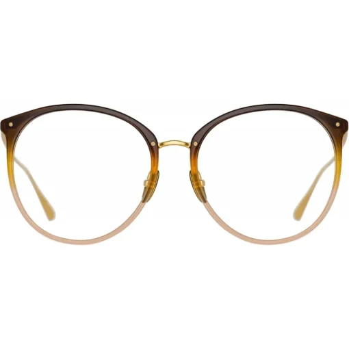Linda Farrow - Kings Oval Optical Glasses in Brown - LFL747C29OPT - Eyewear - Avvenice