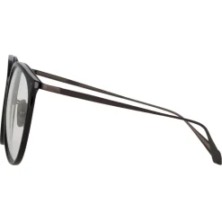 Linda Farrow - Kings Oval Optical Glasses in Matt Black - LFL747C31OPT - Eyewear - Avvenice^ Sunglasses
